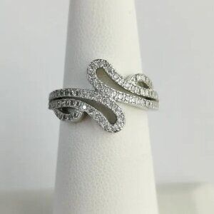 𝅺new Sterling silver cz cocktail band ring size 6